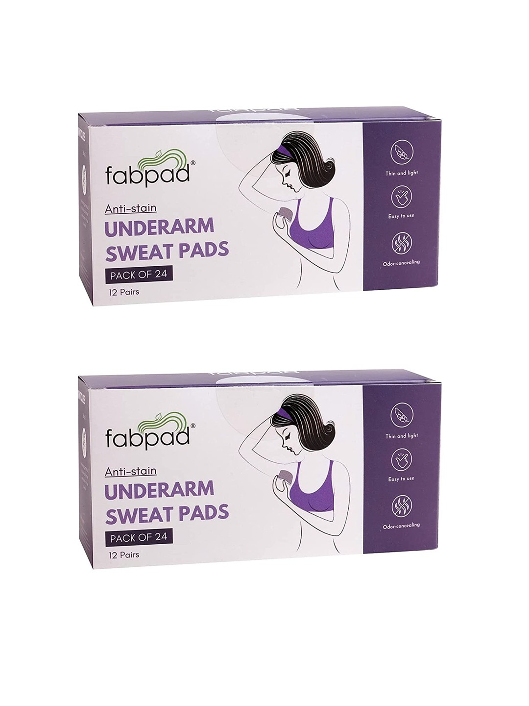 

fabpad Set of 48 Under Arm Sweat Pads, Beige