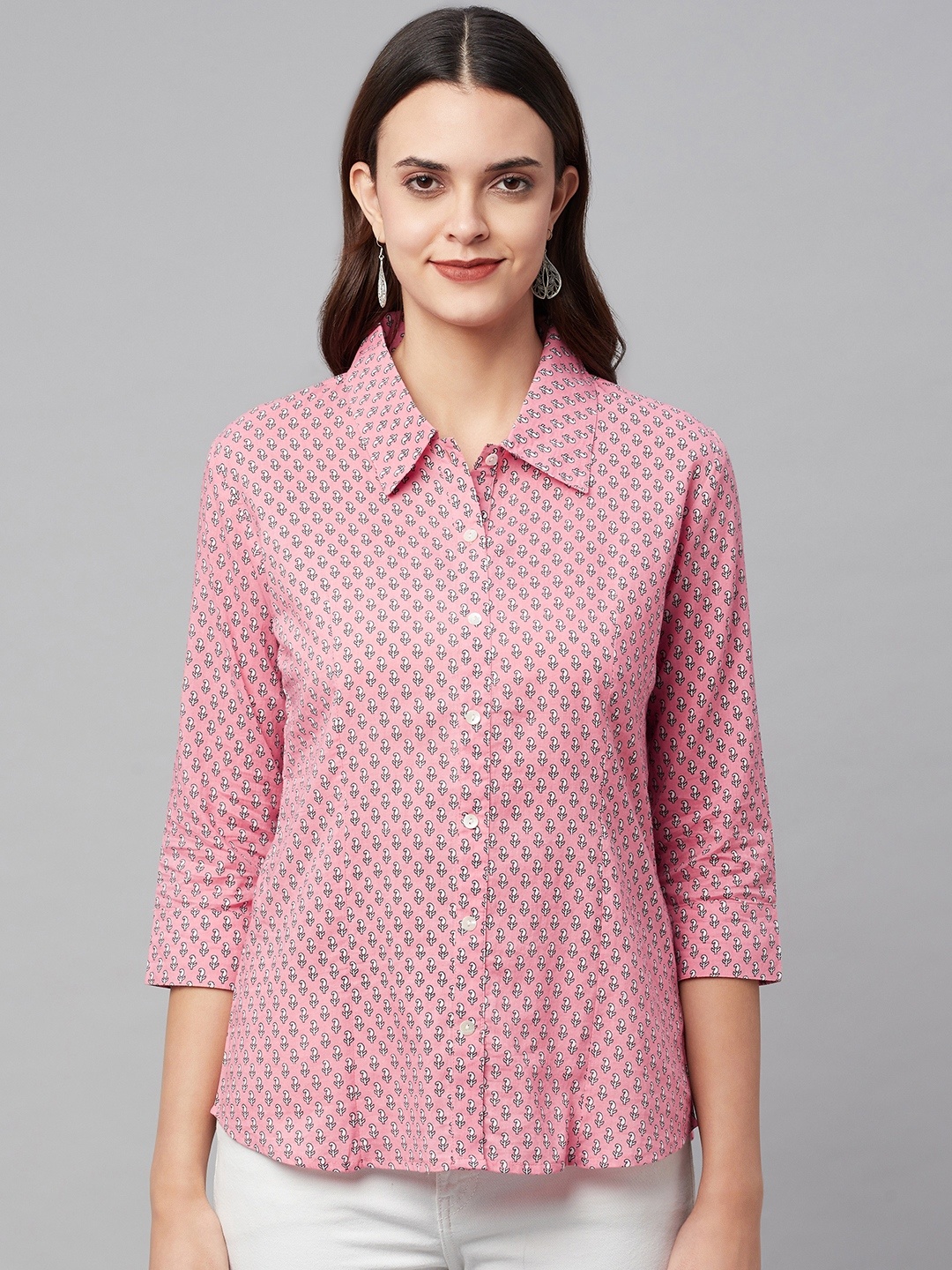 

Divena Women Pink Comfort Floral Printed Casual Shirt