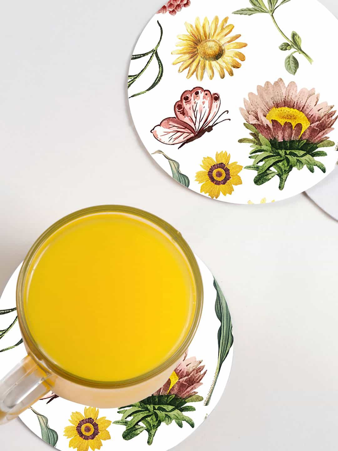 

macmerise Set of 6 White SK Spring Time Printed Coasters