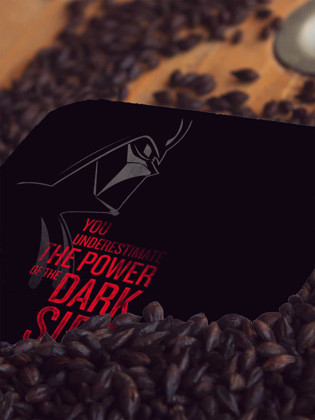 

macmerise Set of 6 The Dark Side Printed Coasters, Black