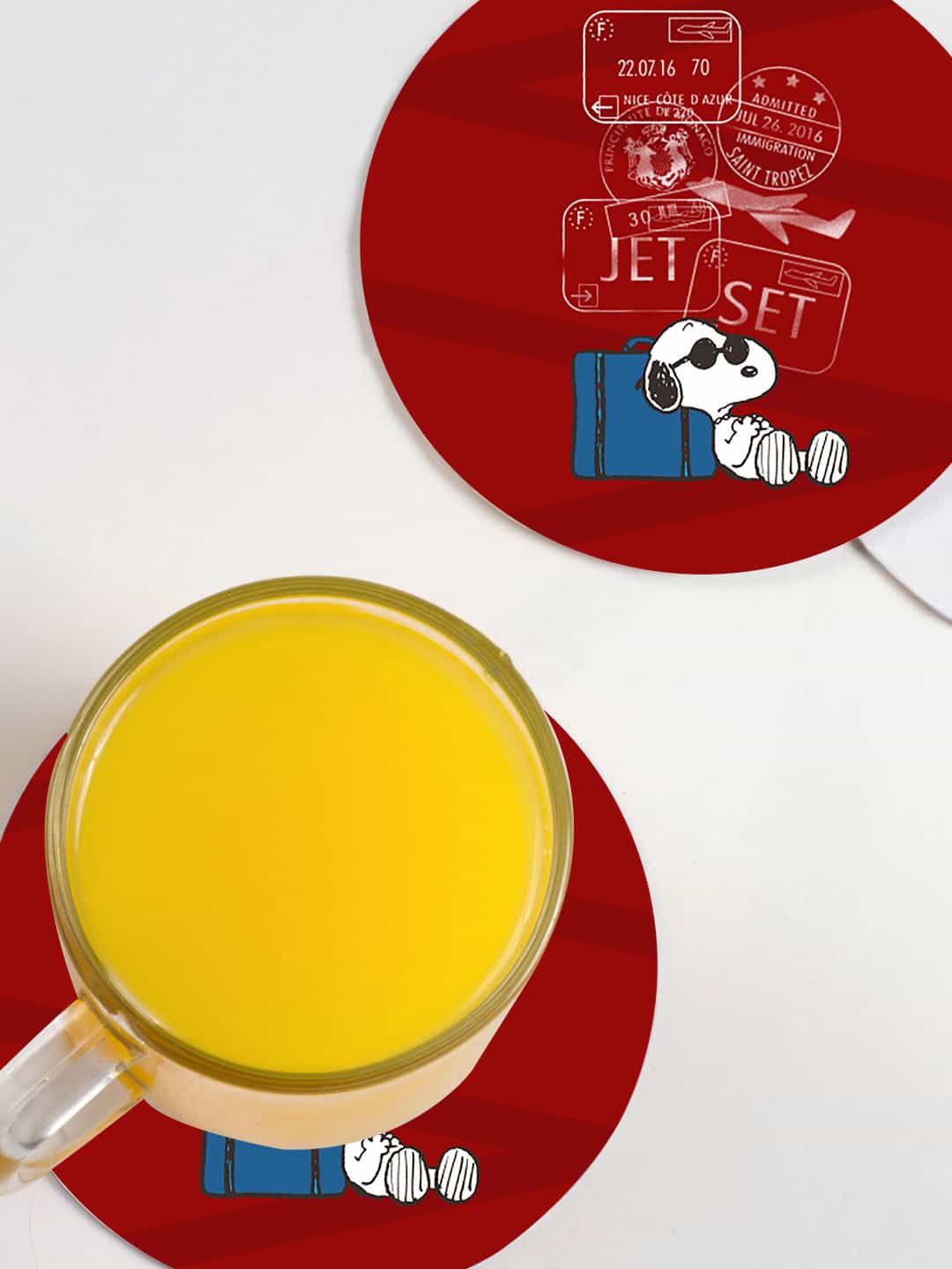 

macmerise Set of 6 Red Printed Coaster