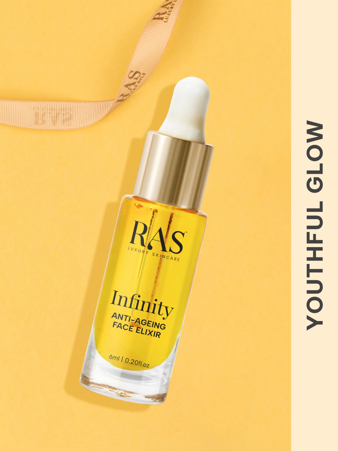 

RAS LUXURY OILS Infinity Anti-Ageing Face Elixir 6ml, Yellow