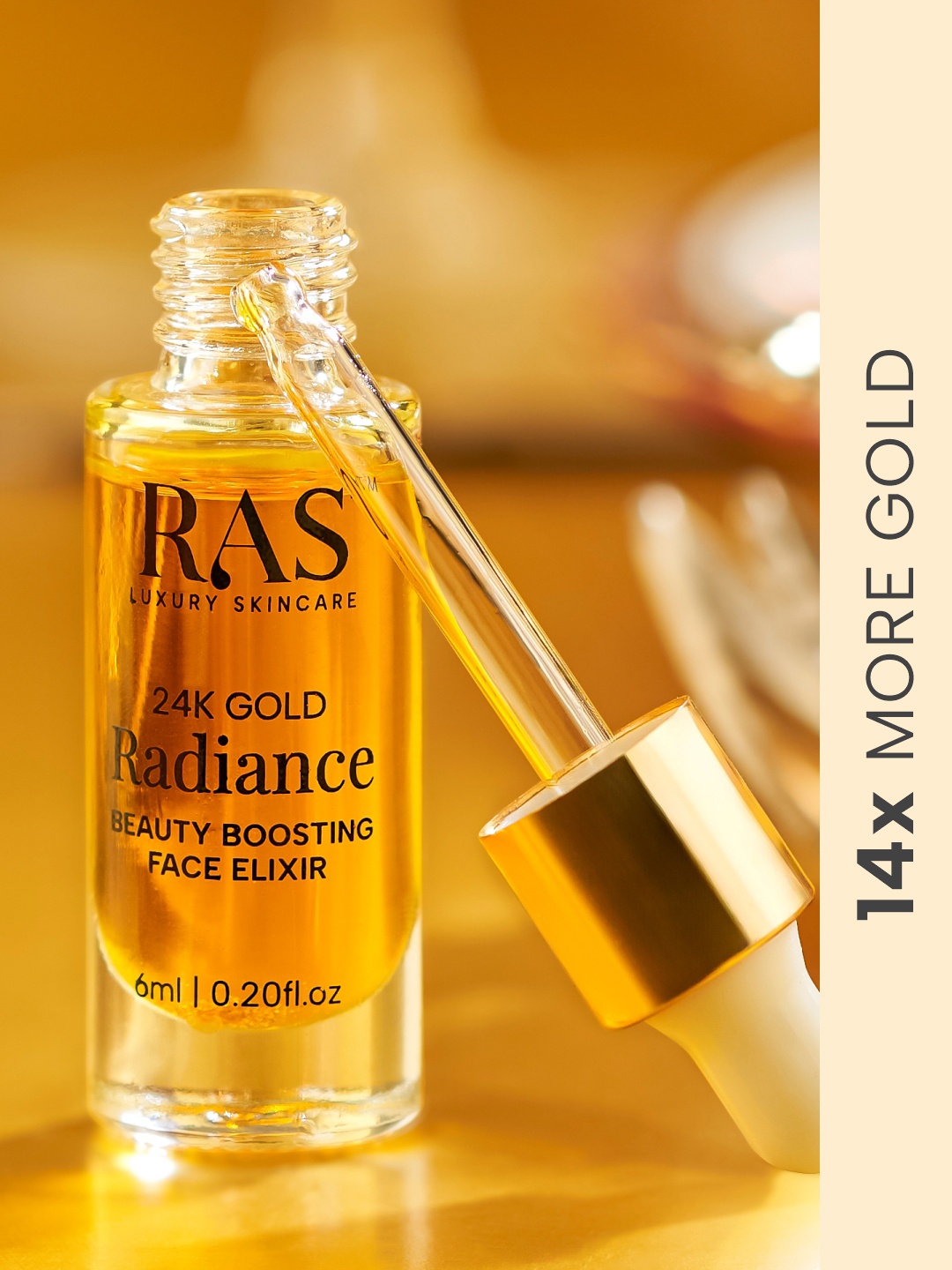 

RAS LUXURY OILS 24K Gold Radiance Beauty Boosting Face Elixir - 6ml, Yellow