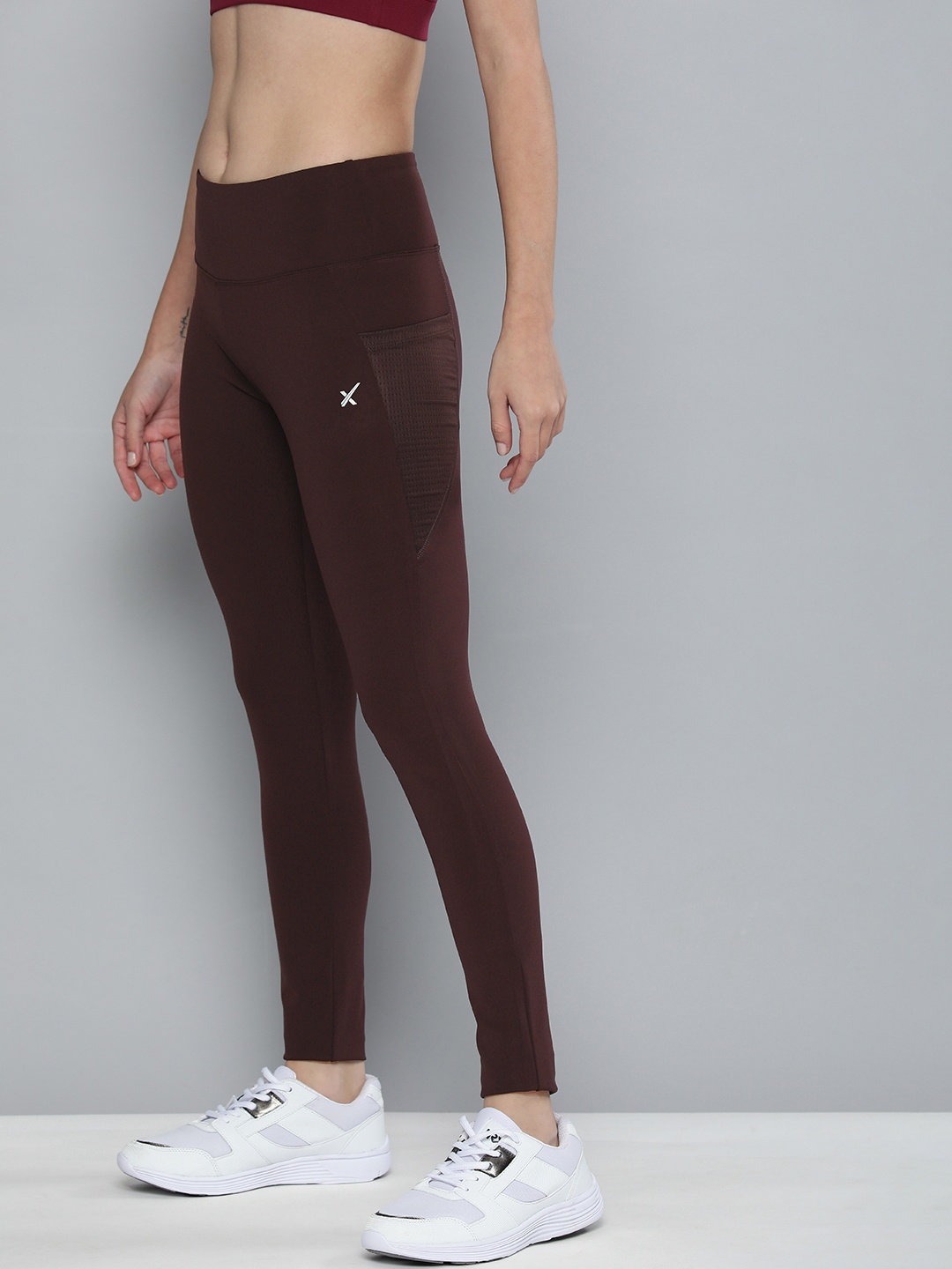 

HRX By Hrithik Roshan Women Burgundy Running Rapid-Dry Technology Tights