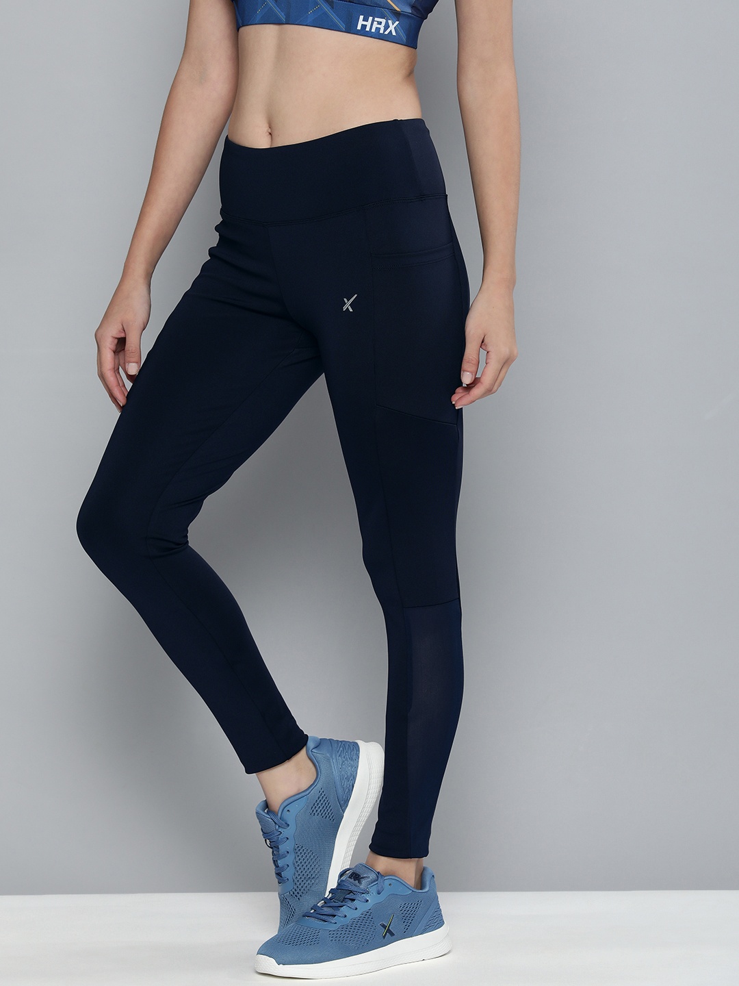 

HRX By Hrithik Roshan Women Navy Blue Rapid-Dry Running Tights