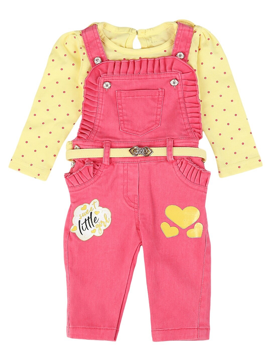 

V-Mart Kids Pink & Pink Printed T-shirt with Trouser