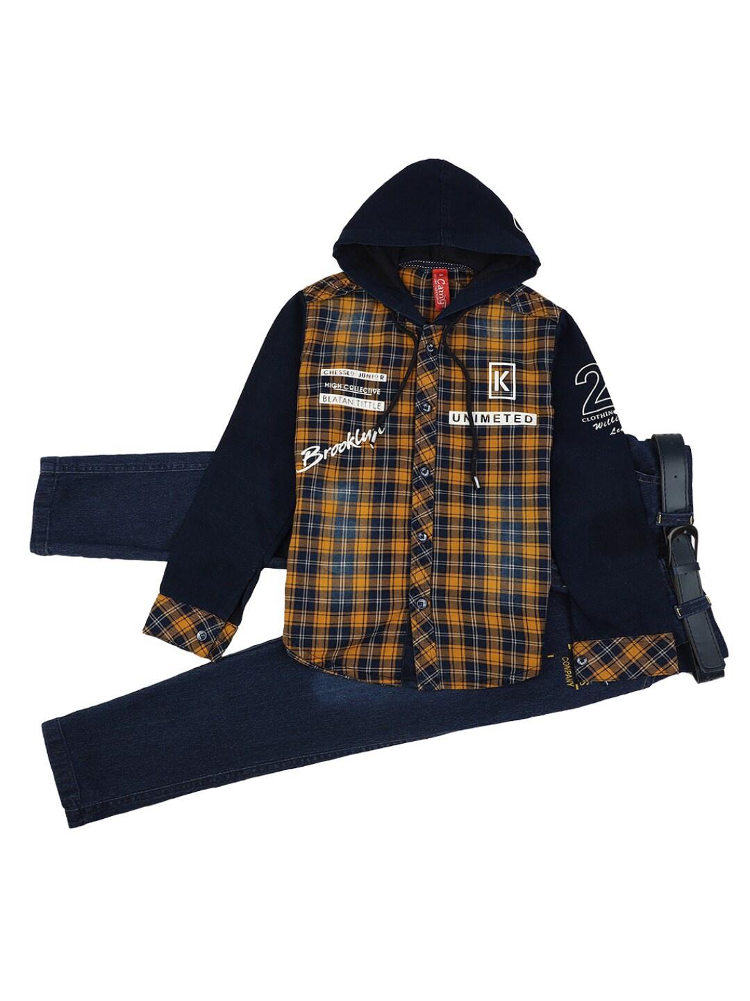 

V-Mart Unisex Kids Navy Blue Printed T-shirt with Shorts