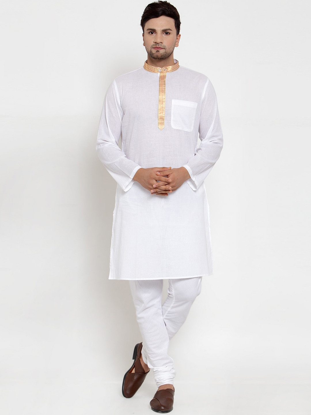 

NEUDIS Men White Pure Cotton Kurta