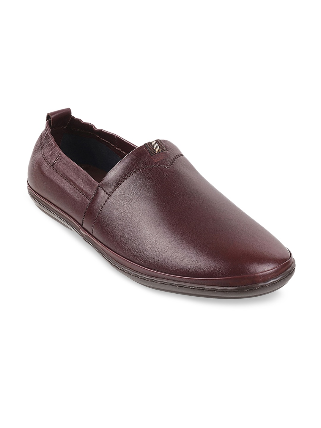 

Mochi Men Maroon Leather Slip-On Sneakers