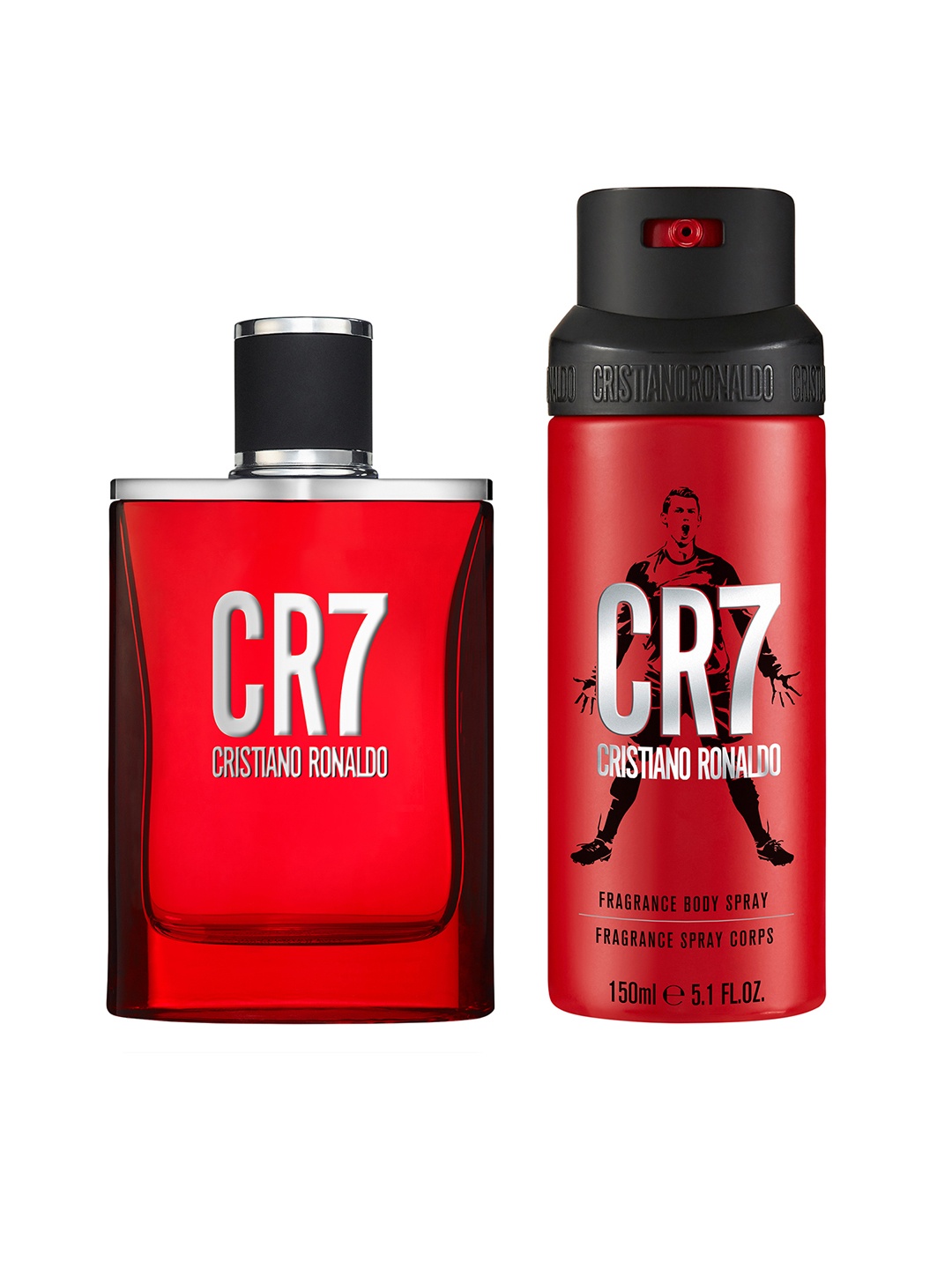 

CRISTIANO RONALDO Men CR7 Set of Fragrance Body Spray 150 ml & Eau De Toilette 50 ml, Red