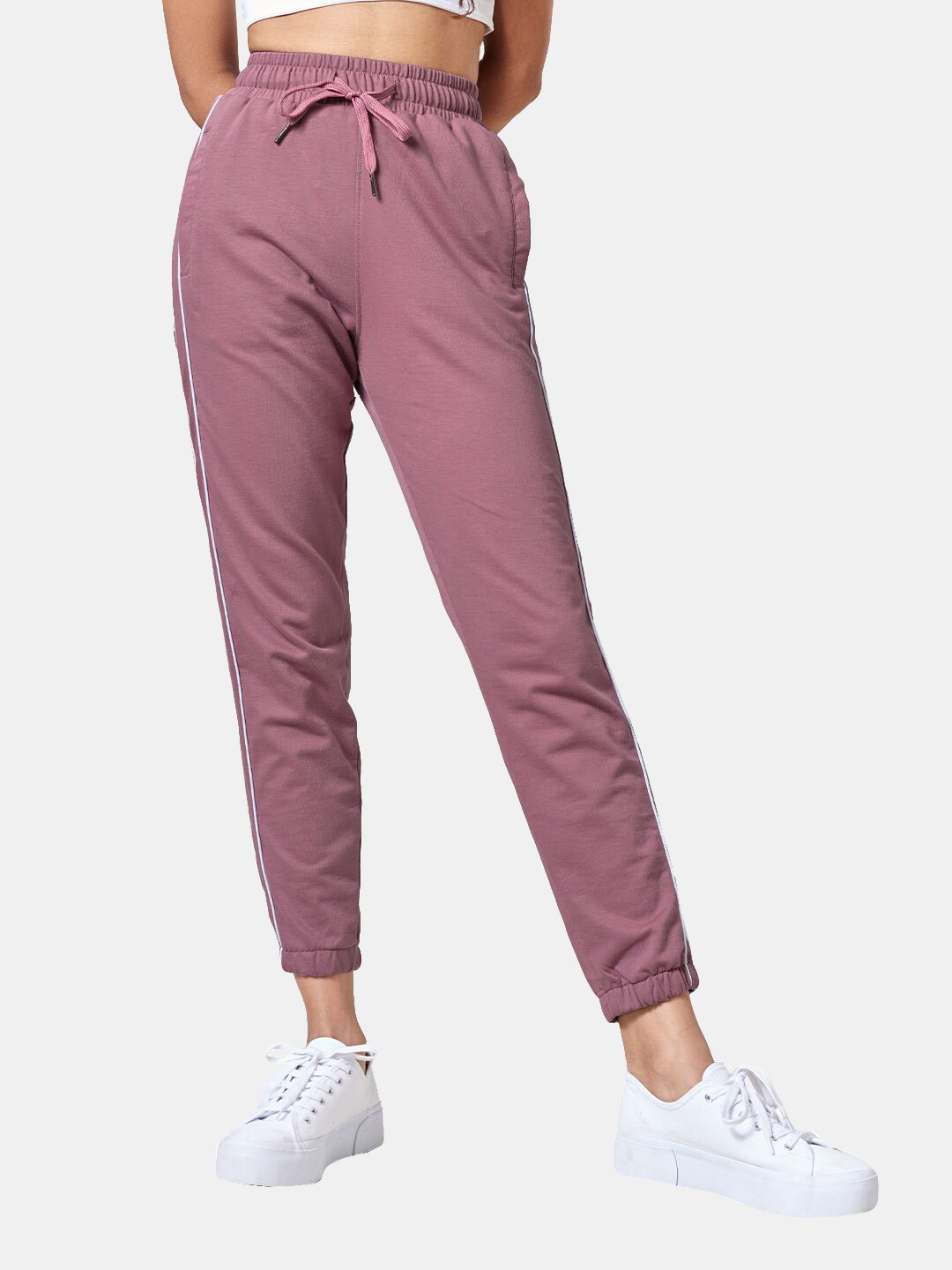 

The Souled Store Women Pink Solid Regular Fit Track Pants