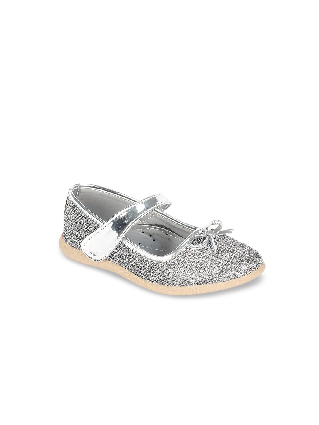 

Lil Lollipop Girls Silver-Toned Embellished Party Ballerinas with Bows