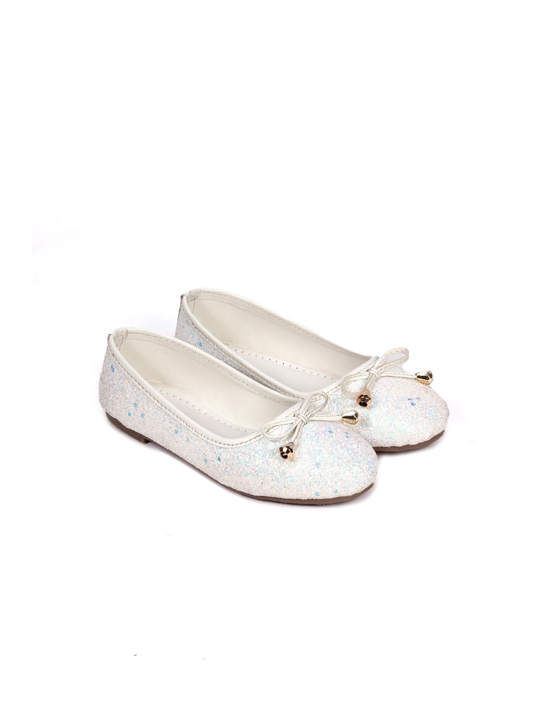 

Lil Lollipop Girls White Embellished Party Ballerinas with Bows
