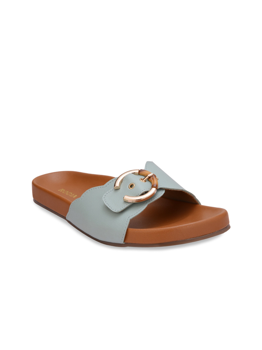 

Rocia Women Green Open Toe Flats with Buckles