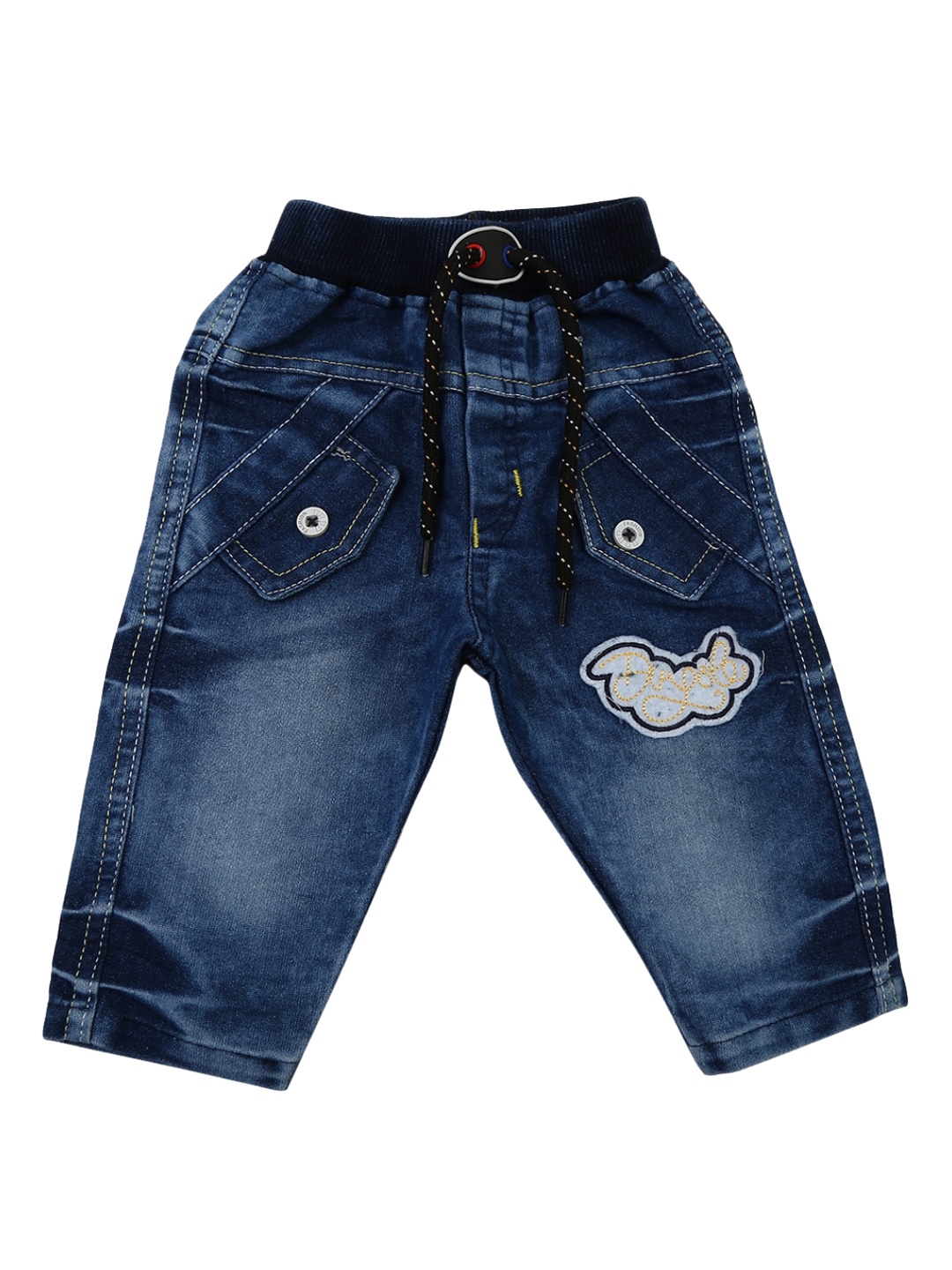 

V-Mart Boys Blue Light Fade Applique Stretchable Jeans