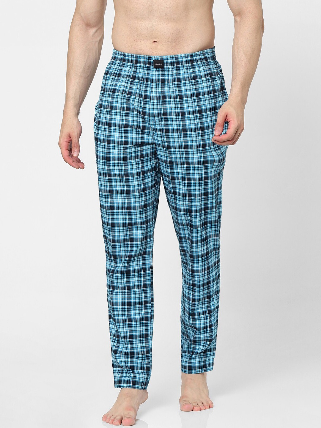 

Jack & Jones Blue Checked Cotton Lounge Pants