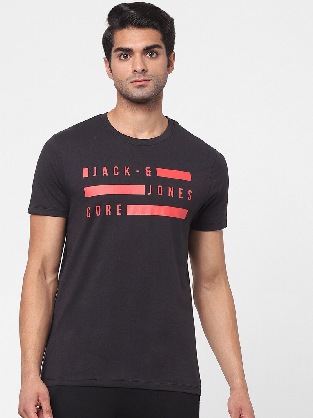 

Jack & Jones Men Black Typography Printed Lounge T-shirt