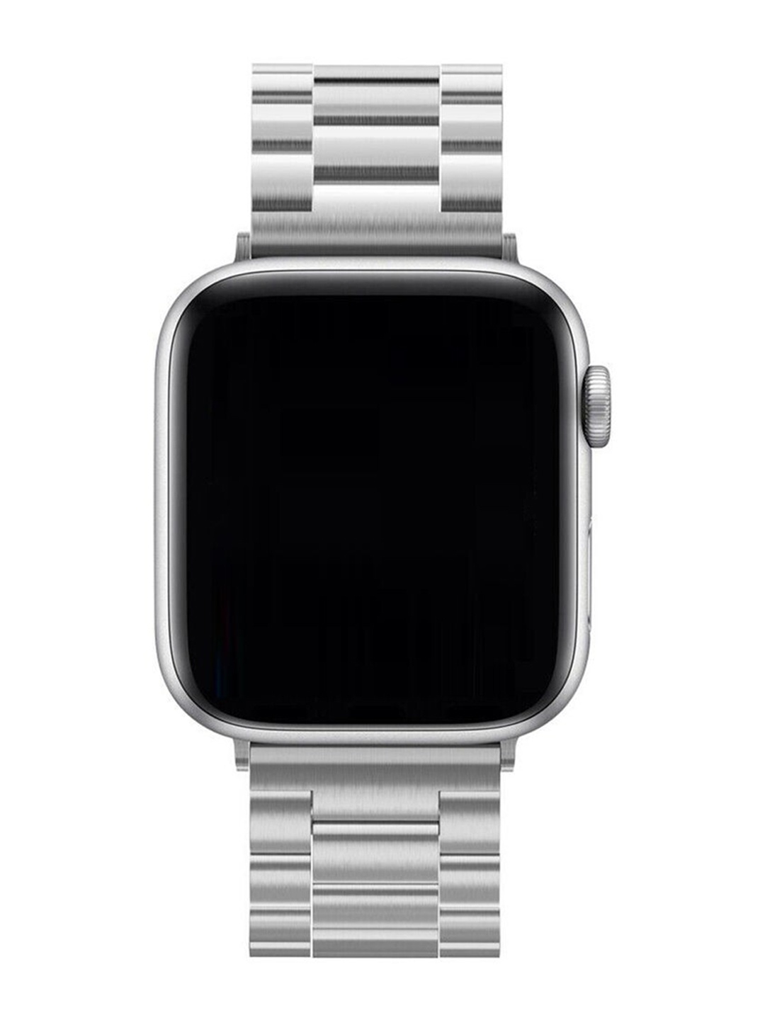 

macmerise Unisex Silver Toned Stainless Steel Apple Watch Straps