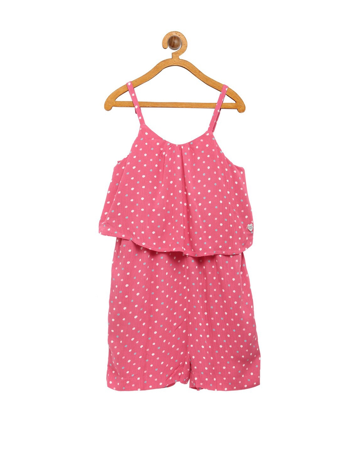 

Pepe Jeans Girls Pink & White Printed Jumpsuit