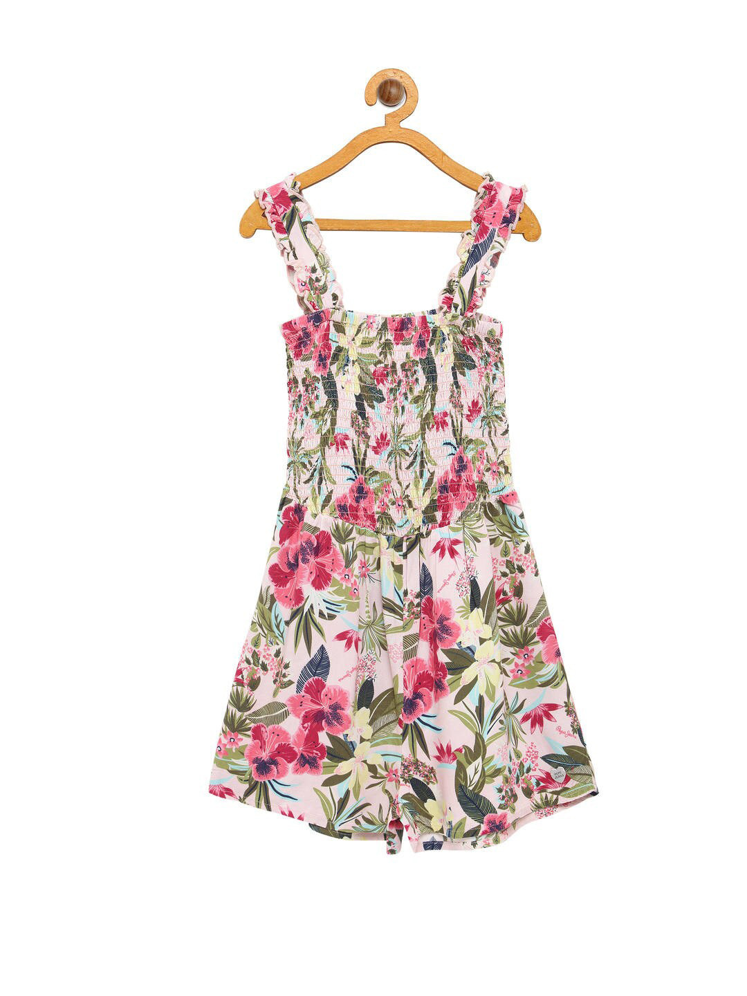 

Pepe Jeans Girls White & Green Printed Basic Jumpsuit
