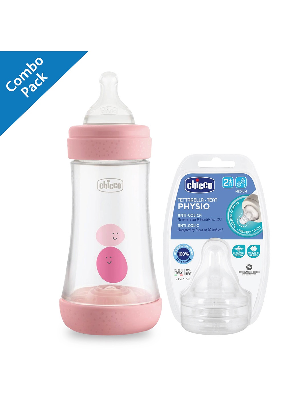 

Chicco Pink & Transparent Feeding Bottle