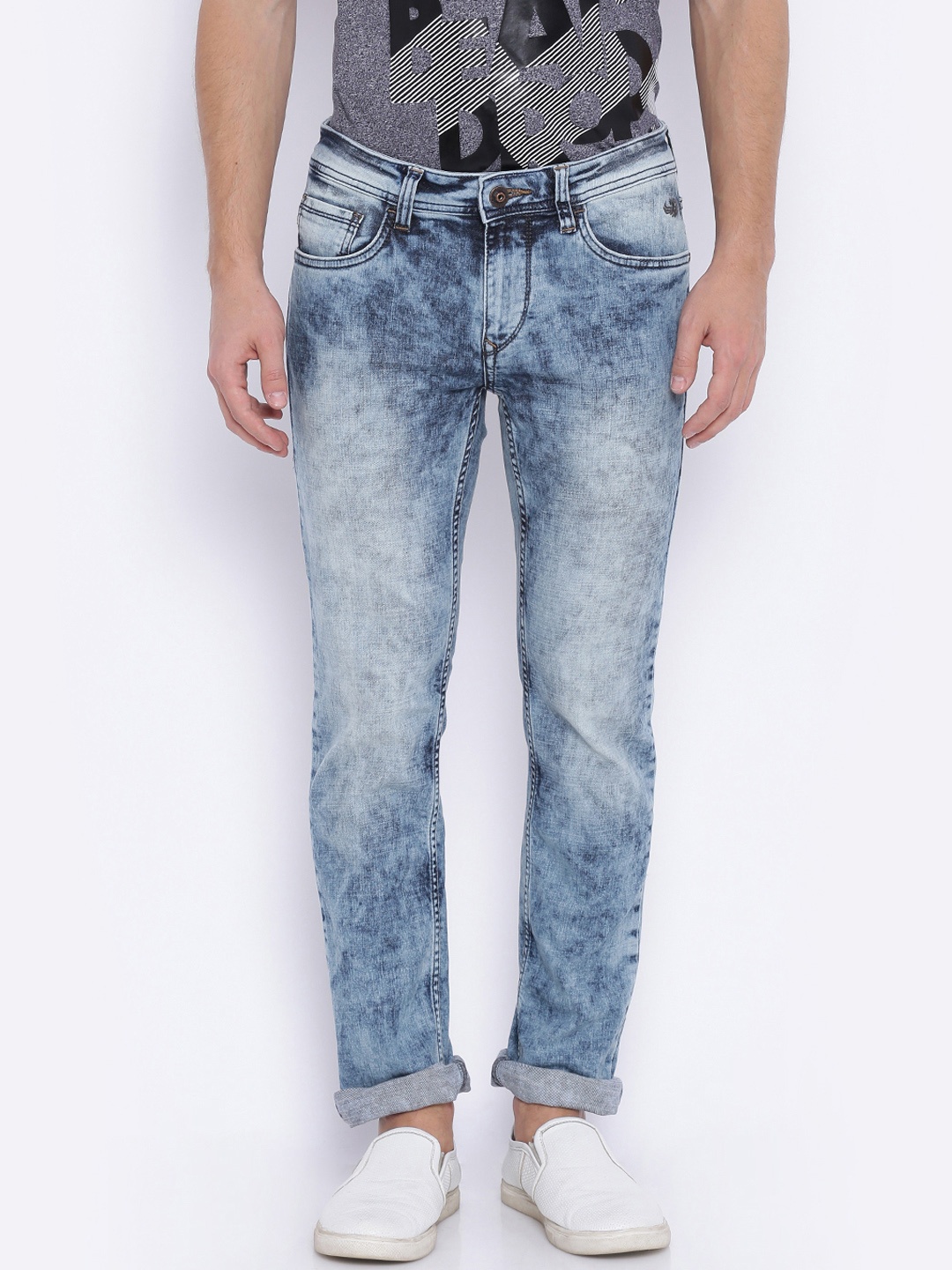 

Flying Machine Men Black Michael Slim Tapered Fit Stretchable Jeans, Blue