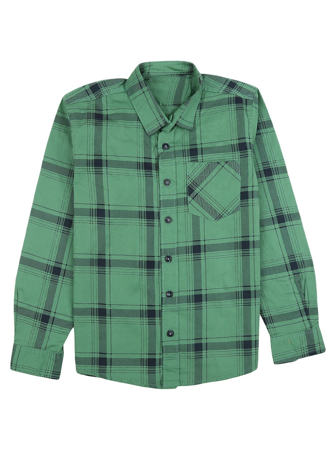

V-Mart Boys Green Tartan Checked Cotton Casual Shirt