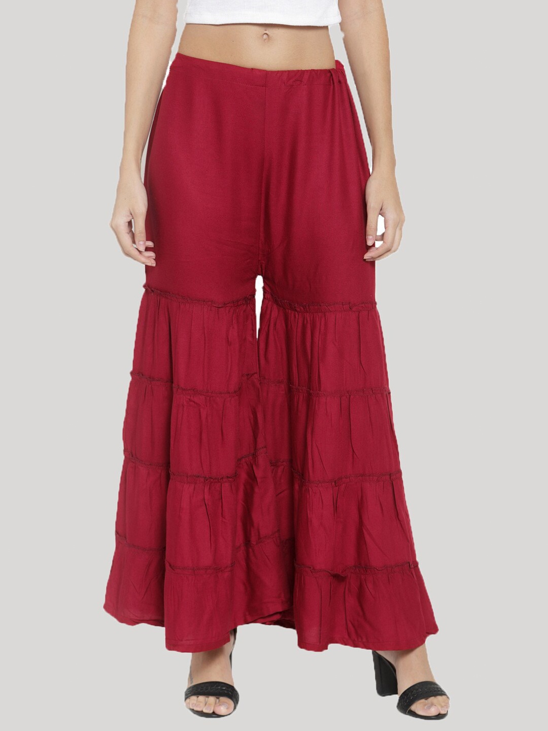 

Clora Creation Women Maroon Solid Flared Ethnic Palazzos