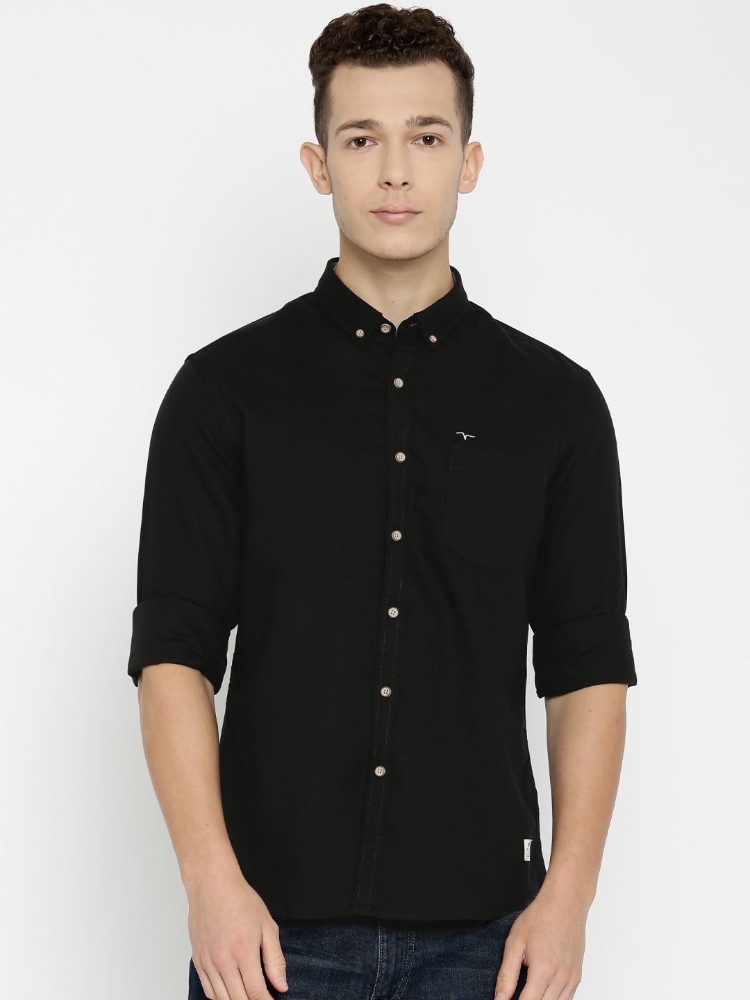 

Flying Machine Men Black Casual Shirt