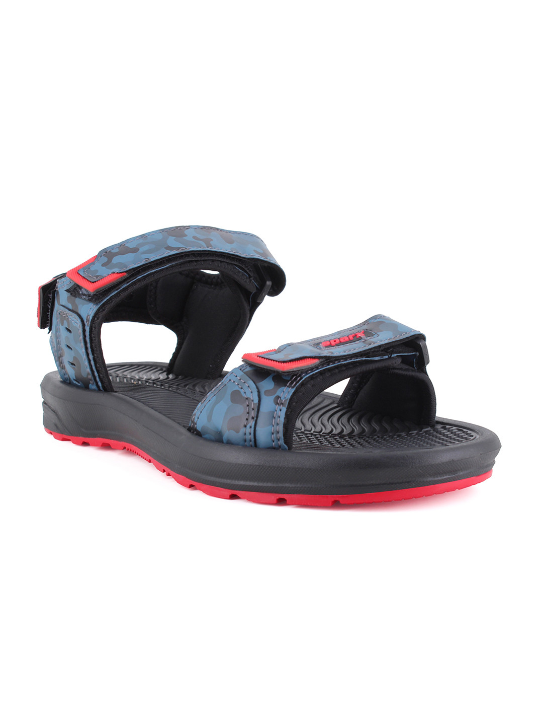 

Sparx Men Grey & Red Printed Sports Sandals