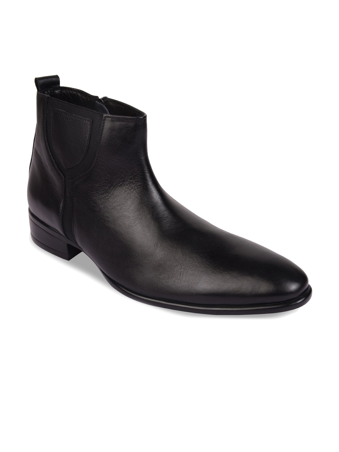 

Regal Men Black Solid Leather Boots