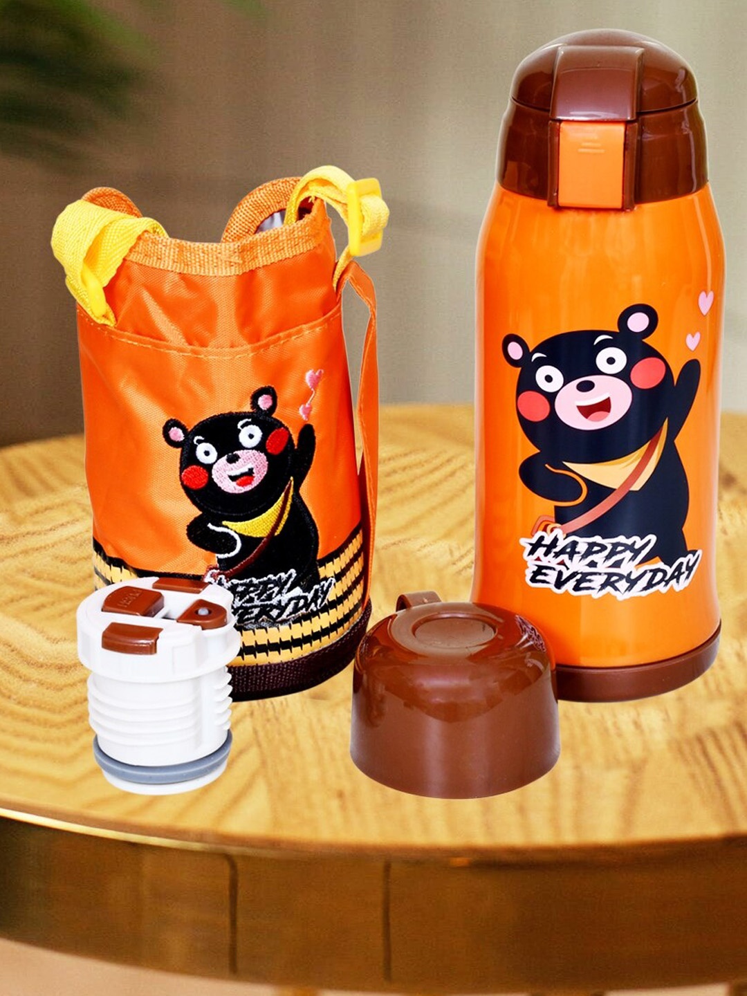

The Little Lookers Orange Printed Stainless Steel Insulated Sipper Bottle & Straw