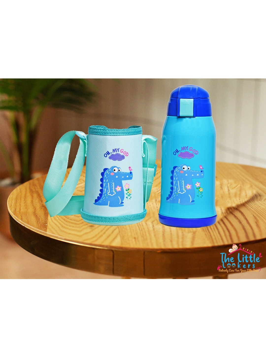 

The Little Lookers Blue Stainless Steel Insulated Baby Sipper, 550 ml