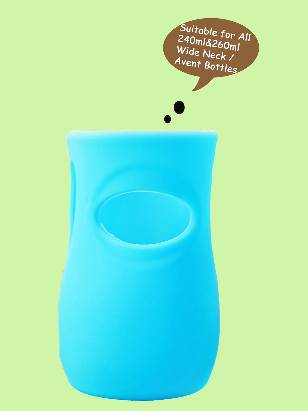 

The Little Lookers Blue Glass Feeding Bottle With Silicone Cover