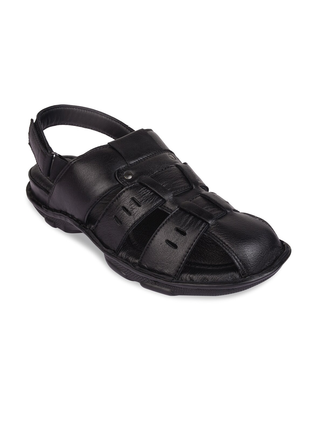 

Regal Men Black Leather Fisherman Sandals