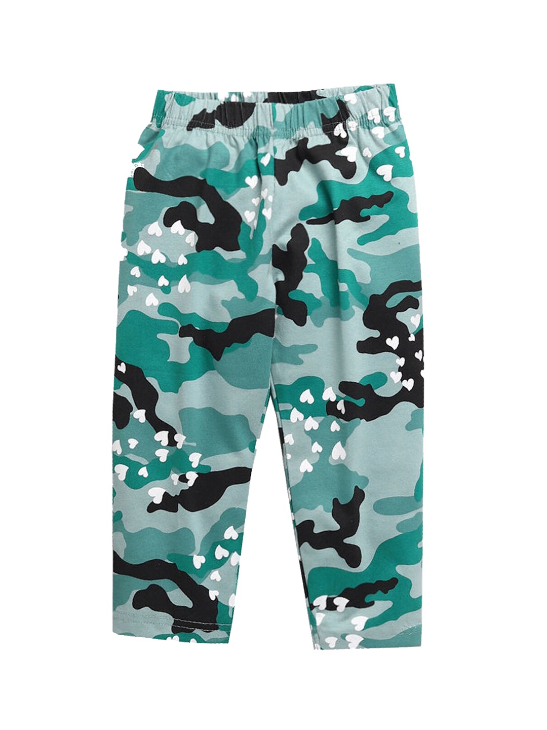 

Hopscotch Girls Green & Grey Printed Trousers