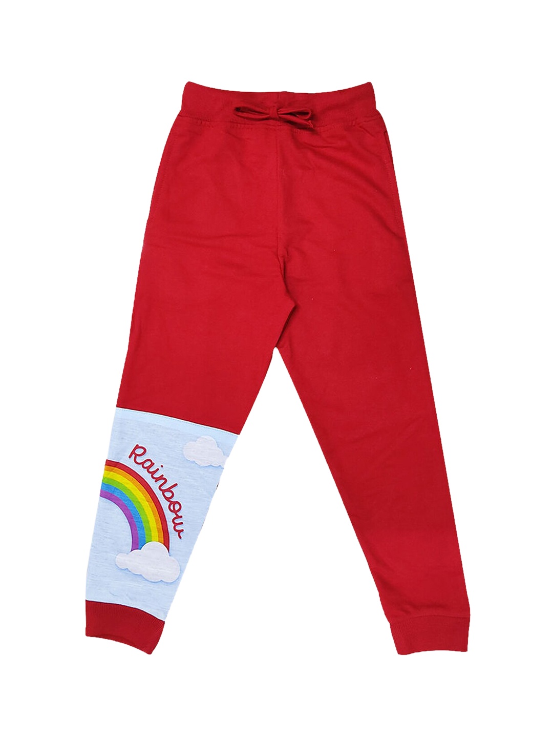 

Hopscotch Girls Red Printed Pure Cotton Joggers