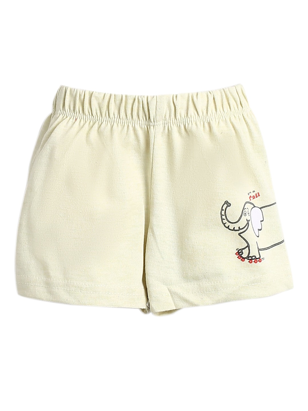 

Hopscotch Boys Cream-Coloured Elephant Print Shorts