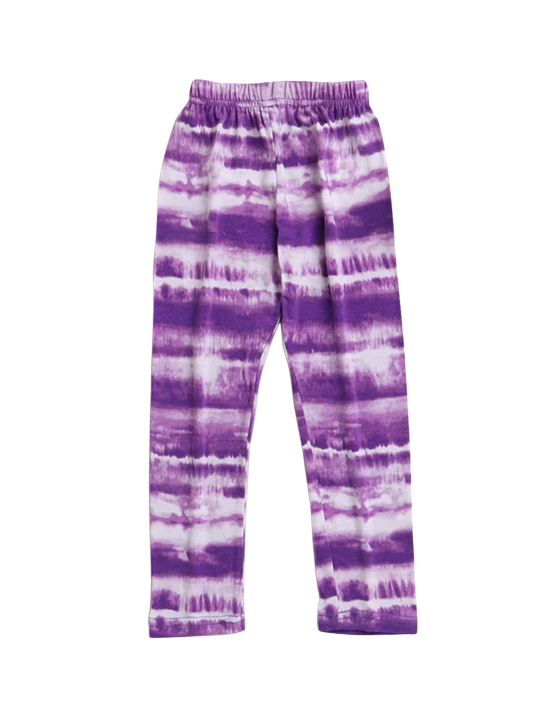 

Hopscotch Girls Purple & White Tie & dye Printed Ankle-Length Leggings