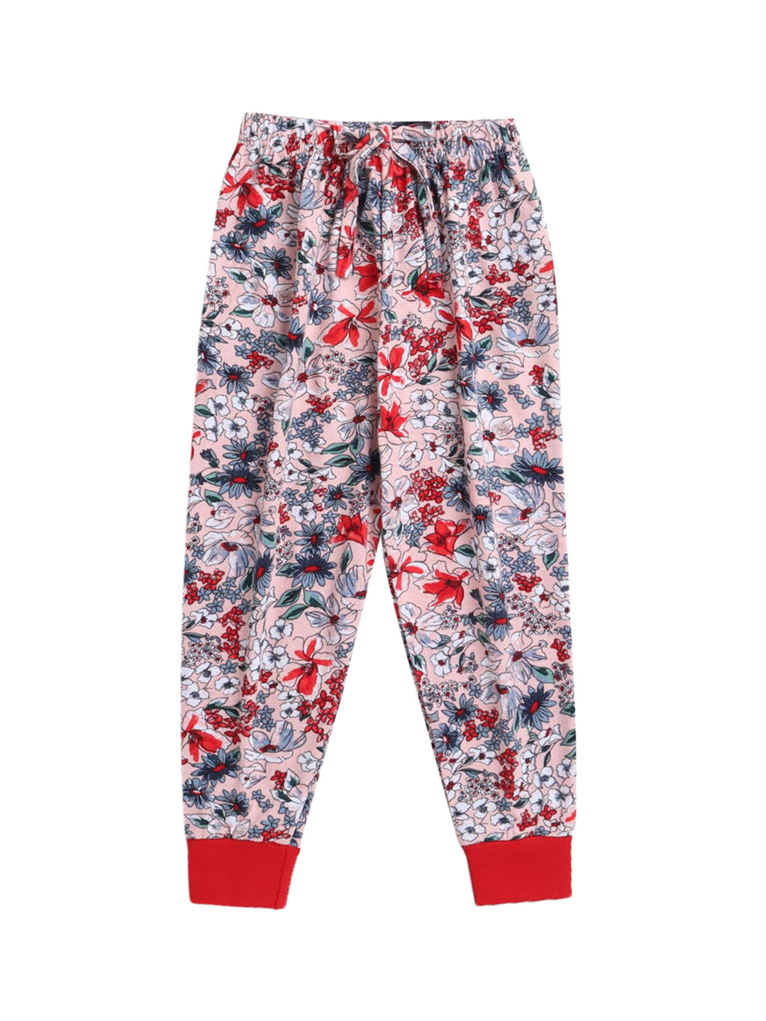 

Hopscotch Girls Red Printed Pure Cotton Joggers