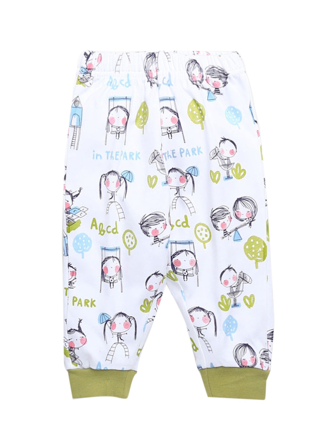 

Hopscotch Girls White & Blue Printed Leggings