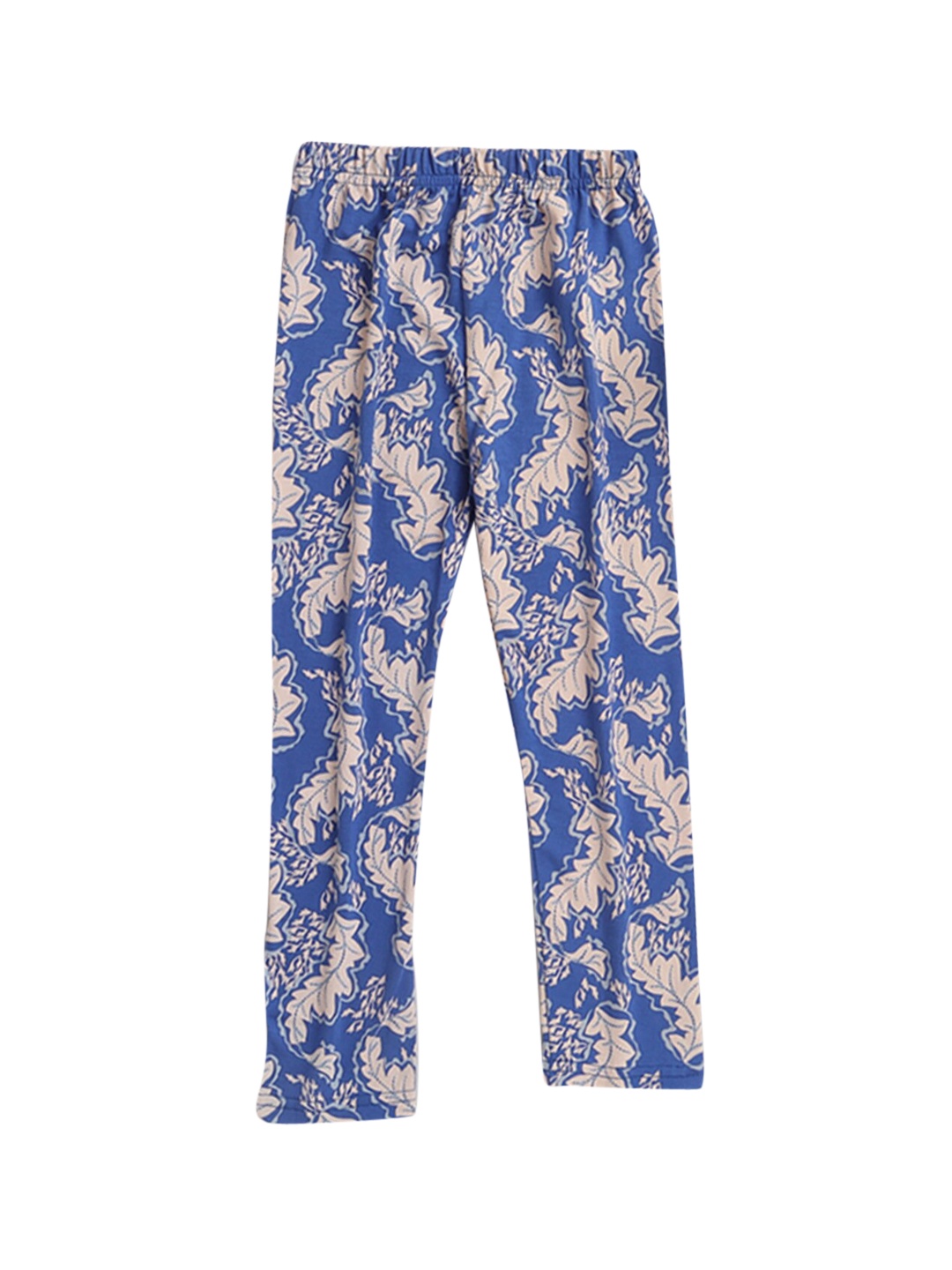 

Hopscotch Girls Blue Printed Pure Cotton Ankle-Length Leggings