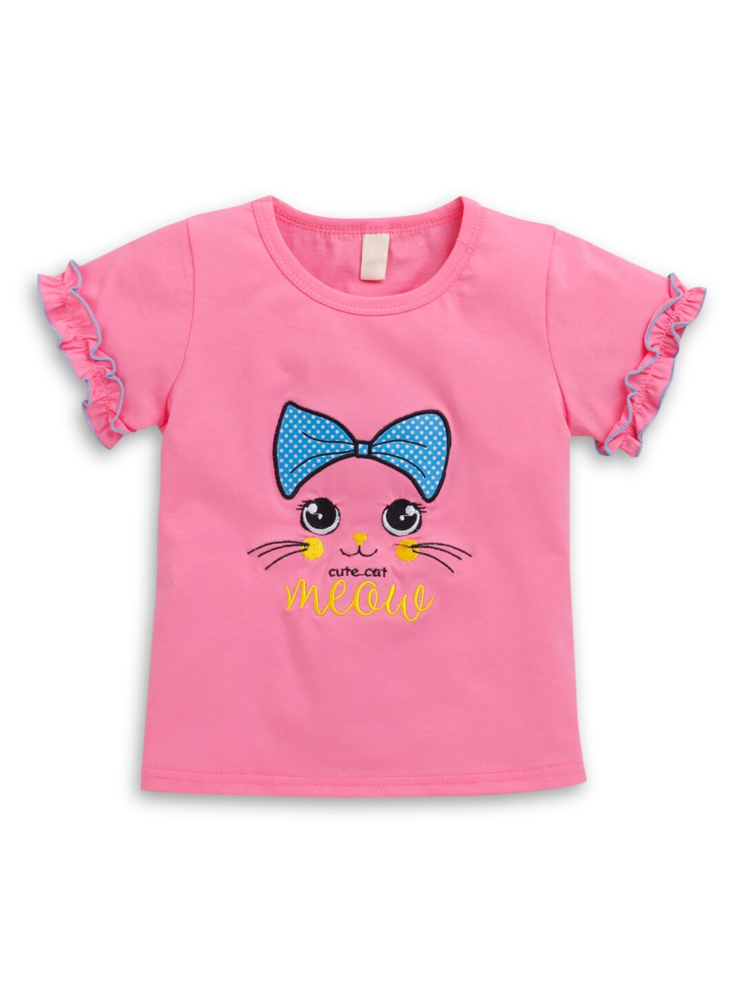 

Hopscotch Girls Pink Printed Cotton T-shirt
