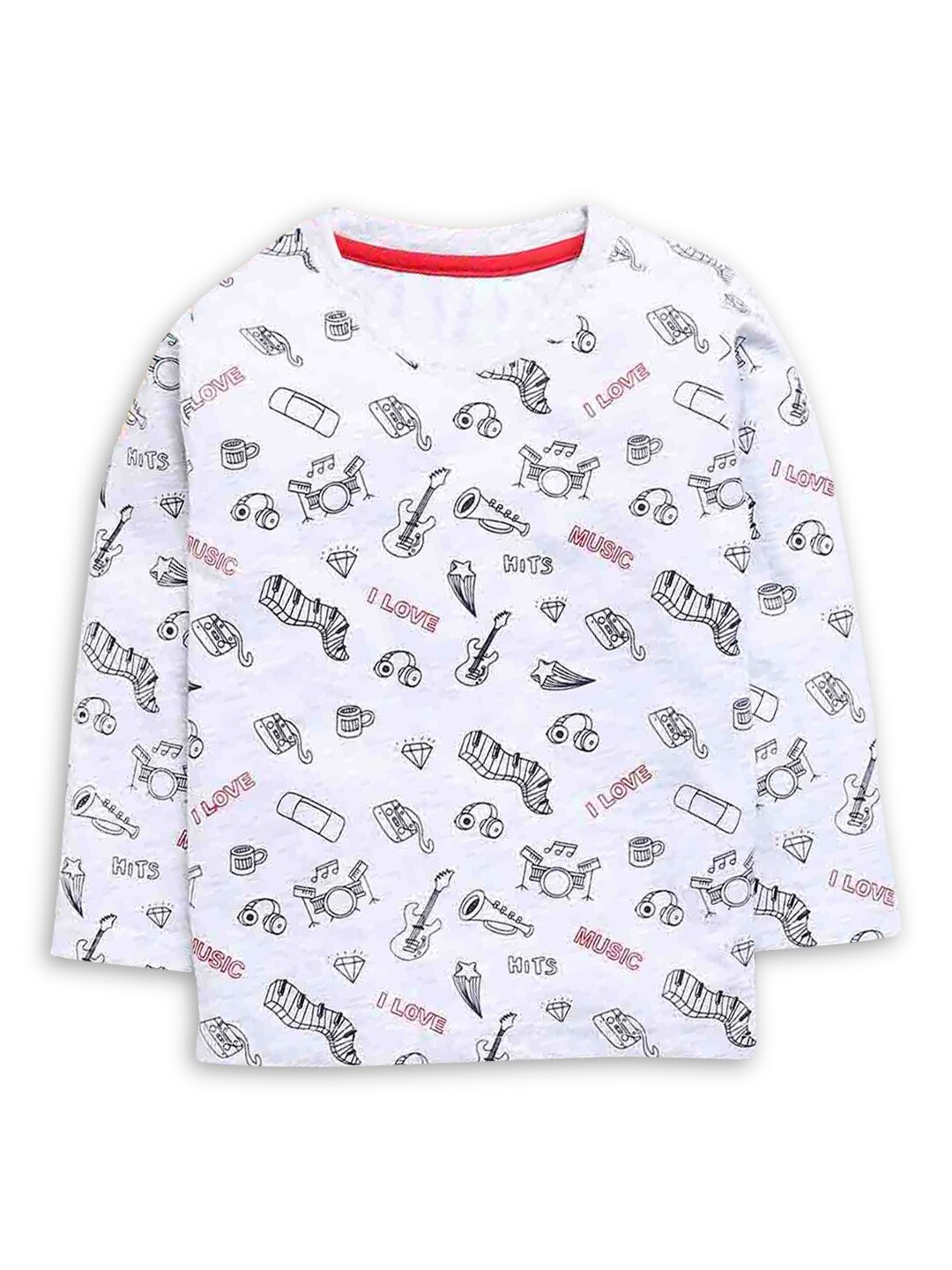 

Hopscotch Boys Grey & White Printed T-shirt