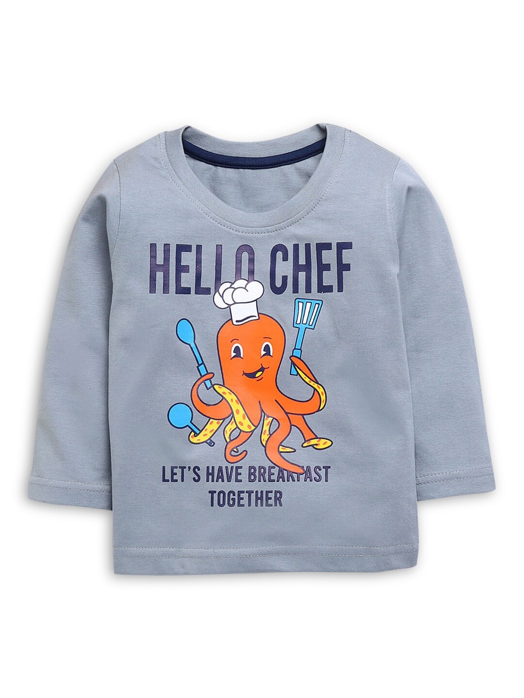 

Hopscotch Boys Grey Printed T-shirt