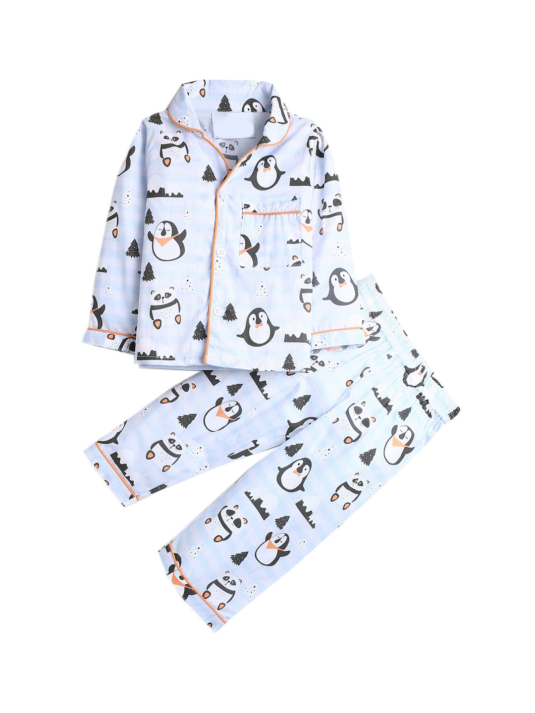 

Hopscotch Kids Multicoloured Printed Cotton Night suit, Multi