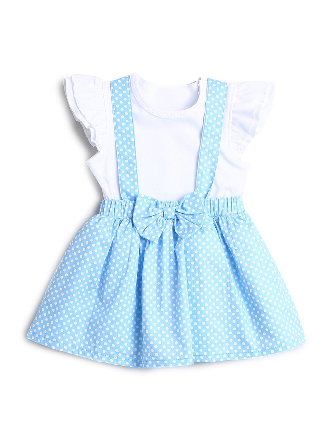 

Hopscotch Blue & White Pure Cotton Pinafore Dress