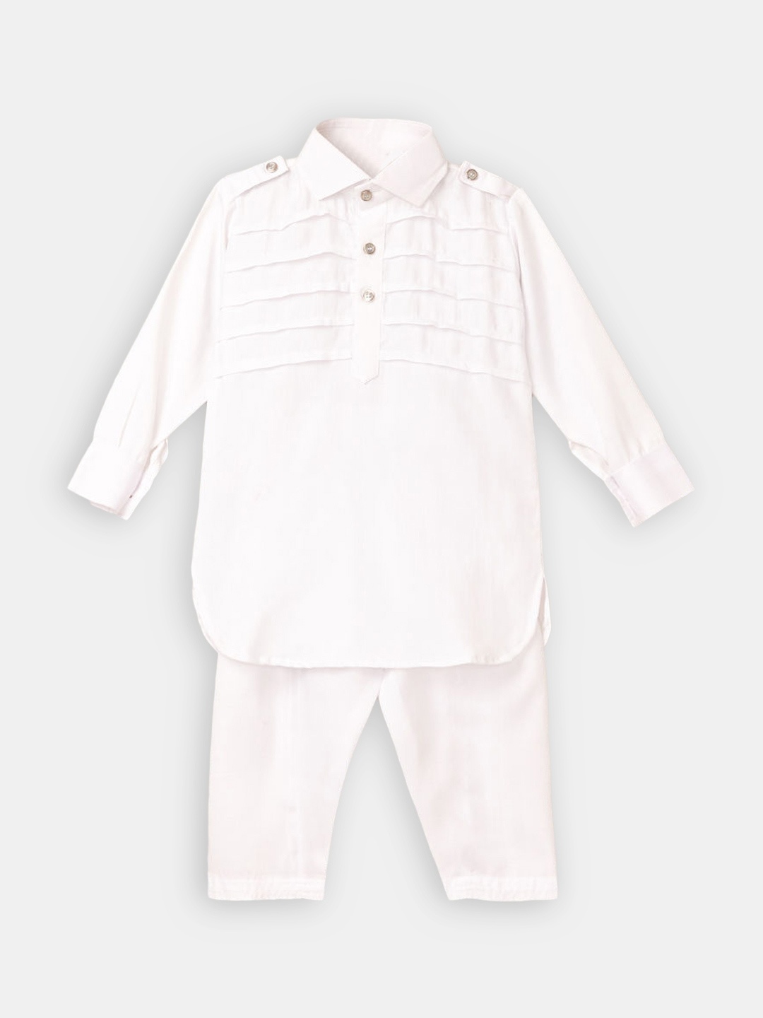 

Hopscotch Boys White Pure Cotton Kurta with Pyjamas