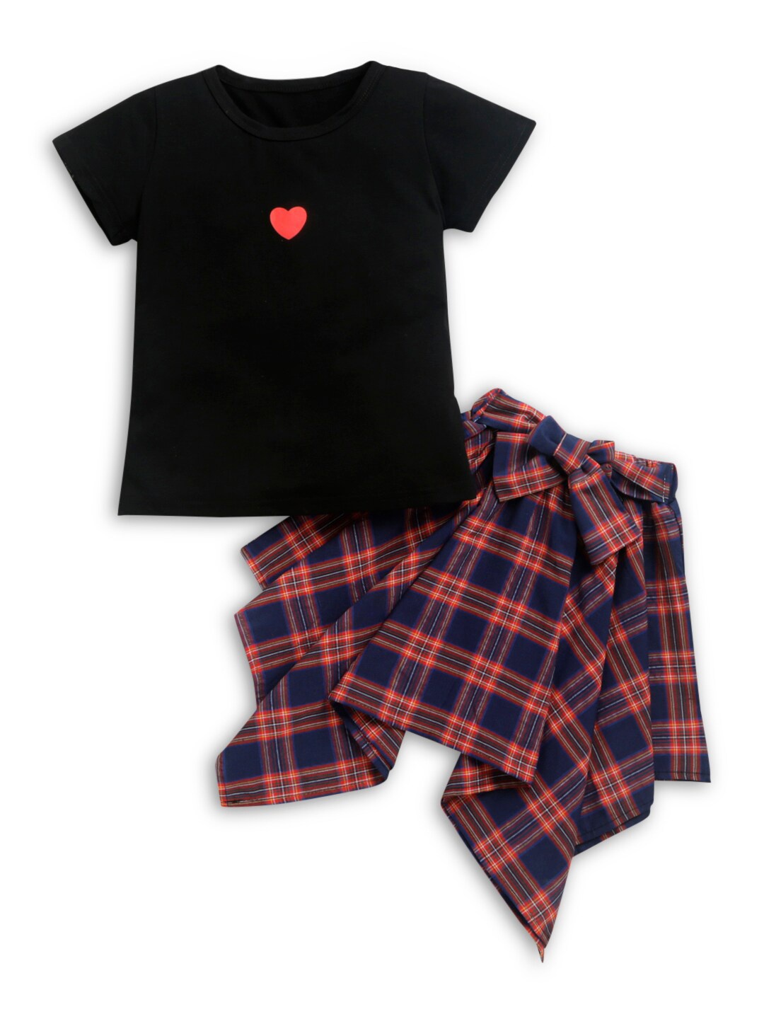 

Hopscotch Girls Black & Red T-shirt with Skirt