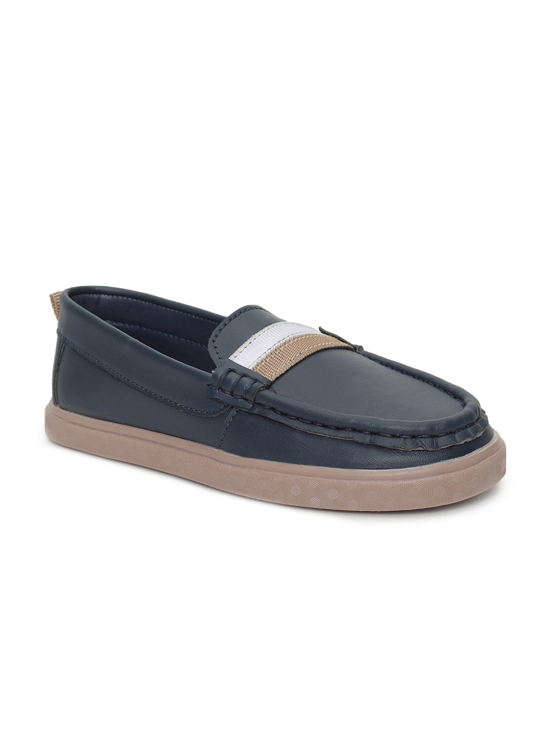 

MINI KLUB Boys Navy Blue Colourblocked PU Loafers